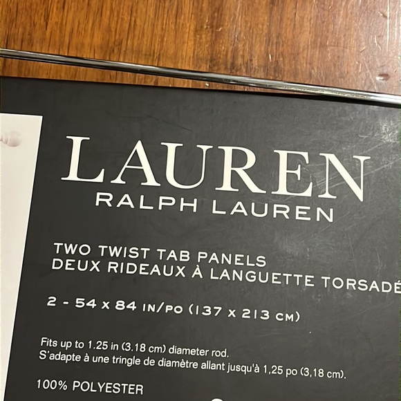 Ralph Lauren Hamilton 54”x84” two twist tab panel Curtains new white sheer - Picture 7 of 8